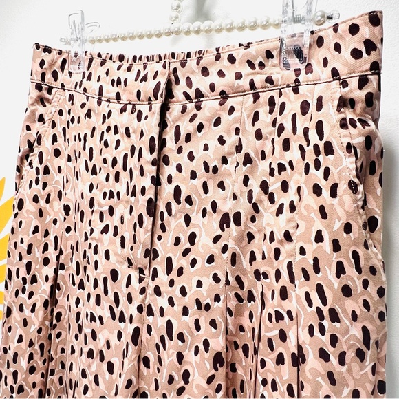 ANTHROPOLOGIE High-Rise Ankle Leopard Pleated Wide Leg Trouser Pants Sma… - Picture 2 of 16